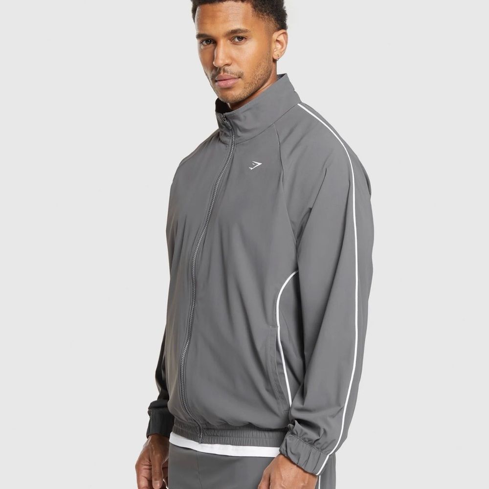 Gymshark Contrast Track Top Grey Medium NWT IN PACKAGE